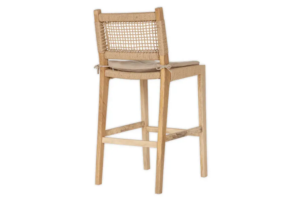 Aamani Mango Wood & Cord Counter Chair - Natural