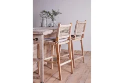 Aamani Mango Wood & Cord Counter Chair - Natural