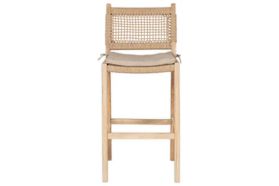 Aamani Mango Wood & Cord Counter Chair - Natural