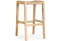 Aamani Mango Wood & Cord Counter Stool - Natural