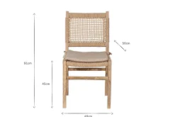 Aamani Mango Wood & Cord Dining Chair - Natural