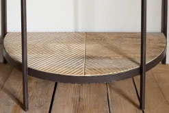 Aasha Mango Wood Half Moon Console Table - Natural