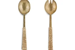 Abani Salad Servers - Antique Brass