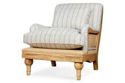 Abe Deconstructed Linen Armchair - Stripe - Natural