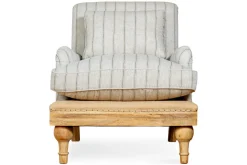 Abe Deconstructed Linen Armchair - Stripe - Natural