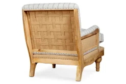 Abe Deconstructed Linen Armchair - Stripe - Natural