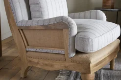 Abe Deconstructed Linen Armchair - Stripe - Natural