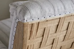 Abe Deconstructed Linen Armchair - Stripe - Natural
