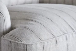 Abe Deconstructed Linen Armchair - Stripe - Natural