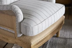Abe Deconstructed Linen Armchair - Stripe - Natural