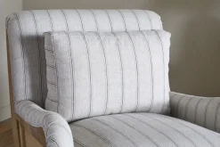 Abe Deconstructed Linen Armchair - Stripe - Natural