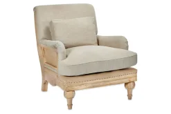 Abe Deconstructed Linen Armchair - Stone