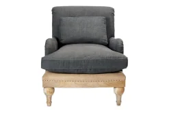 Abe Deconstructed Linen Armchair - Charcoal