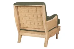 Abe Deconstructed Linen Armchair - Olive