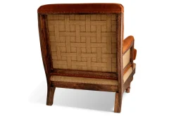 Abe Linen Deconstructed Armchair - Rust
