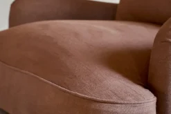 Abe Linen Deconstructed Armchair - Rust