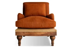 Abe Linen Deconstructed Armchair - Rust