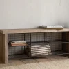 Abha Reclaimed Wood & Iron Storage Bench - Natural