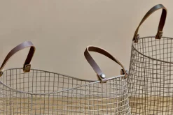 Adah Iron Baskets - Brown (Set of 2)