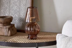 Adesola Glass Tealight Holder Lamp - Amber