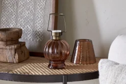 Adesola Glass Tealight Holder Lamp - Amber