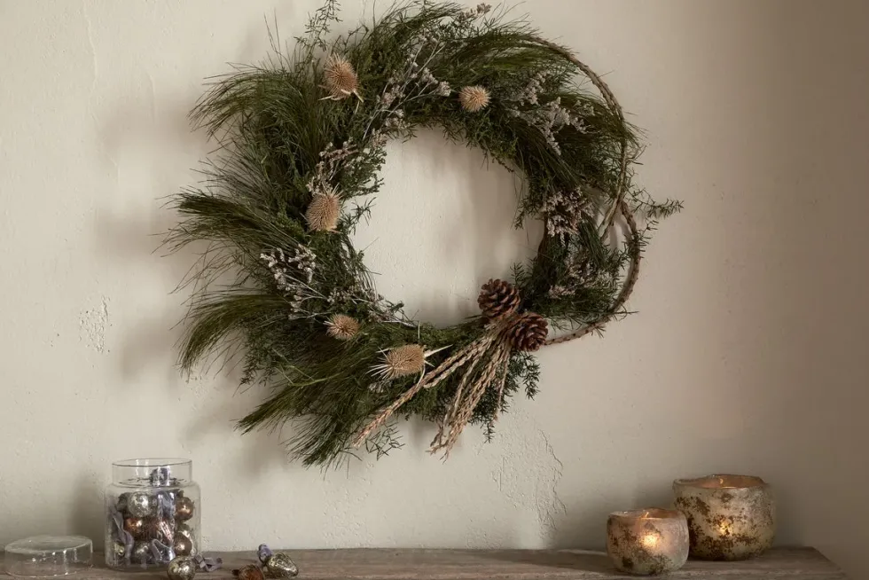 Adiela Wreath - Natural & Moss