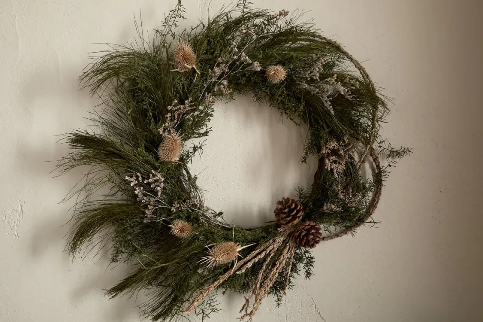 Adiela Wreath - Natural & Moss