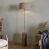 Agua Grooved Floor Lamp Base - Natural