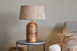 Agua Grooved Table Lamp Base - Natural
