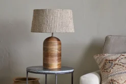 Agua Grooved Table Lamp Base - Natural