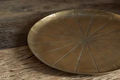 Amai Etched Round Tray - Brass