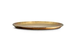 Amai Etched Round Tray - Brass