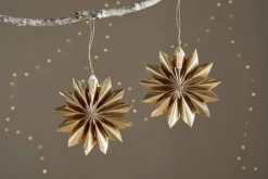 Amata Brass Star Baubles - Antique Brass - (Set of 2)