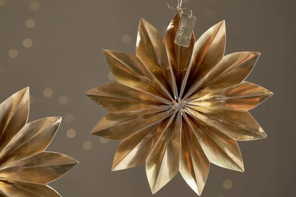 Amata Brass Star Baubles - Antique Brass - (Set of 2)
