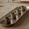 Amita Long Candle Holder - Antique Brass