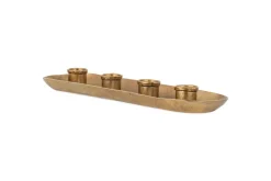 Amita Long Candle Holder - Antique Brass