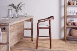 Anbu Acacia Upholstered Counter Chair - Washed Walnut