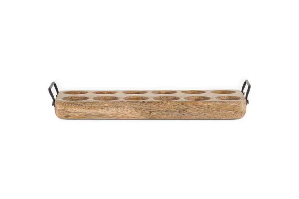 Anda Mango Wood Egg Holder - Natural