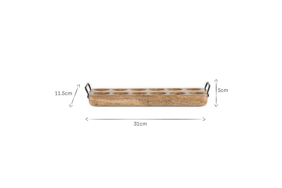 Anda Mango Wood Egg Holder - Natural