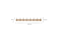 Ankita Mango Wood & Iron Hooks - Natural & Antique Brass - Large