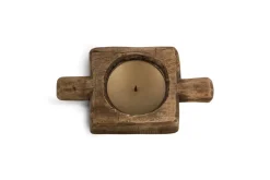 Apu Reclaimed Wood Traditional Candle Holder - Natural
