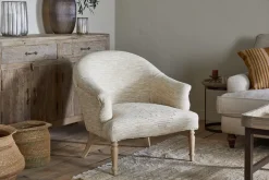 Aranya Cotton & Jute Occasional Chair - Natural