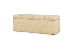 Aranya Cotton & Jute Upholstered Storage Bench - Natural