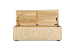 Aranya Cotton & Jute Upholstered Storage Bench - Natural