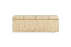 Aranya Cotton & Jute Upholstered Storage Bench - Natural