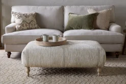 Aranya Upholstered Ottoman - Natural