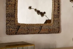 Arjun Upholstered Rectangular Wall Mirror - Natural