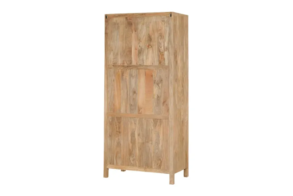 Artha Mango Wood & Glass Tall Cabinet - Natural