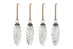 Athardi Drop Bauble - Antique Silver - (Set of 4)