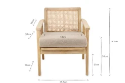 Atri Mango Wood & Cane Occasional Chair